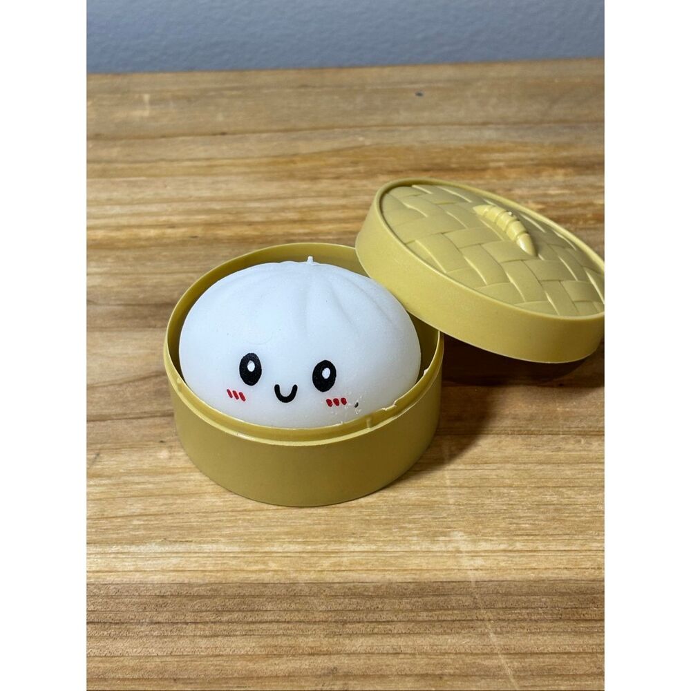 Viral dumpling squishy toy white mini 2.5”